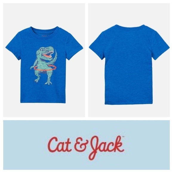CAT & JACK Hula Hooping T-Rex  Boy’s Tee - 2T - Picture 1 of 11